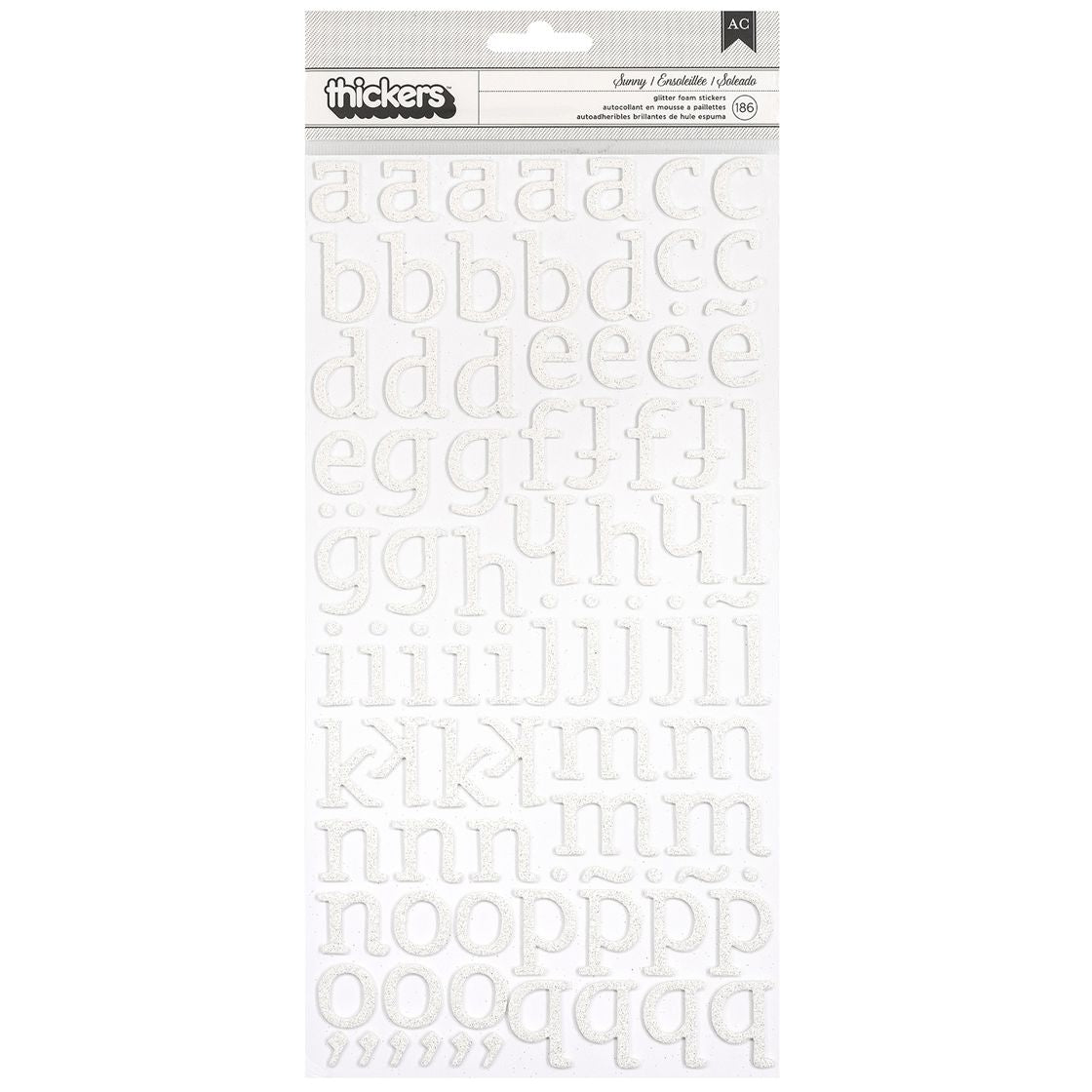 Thickers Glitter Foam Stickers 6"X11" Sheets 2/Pkg