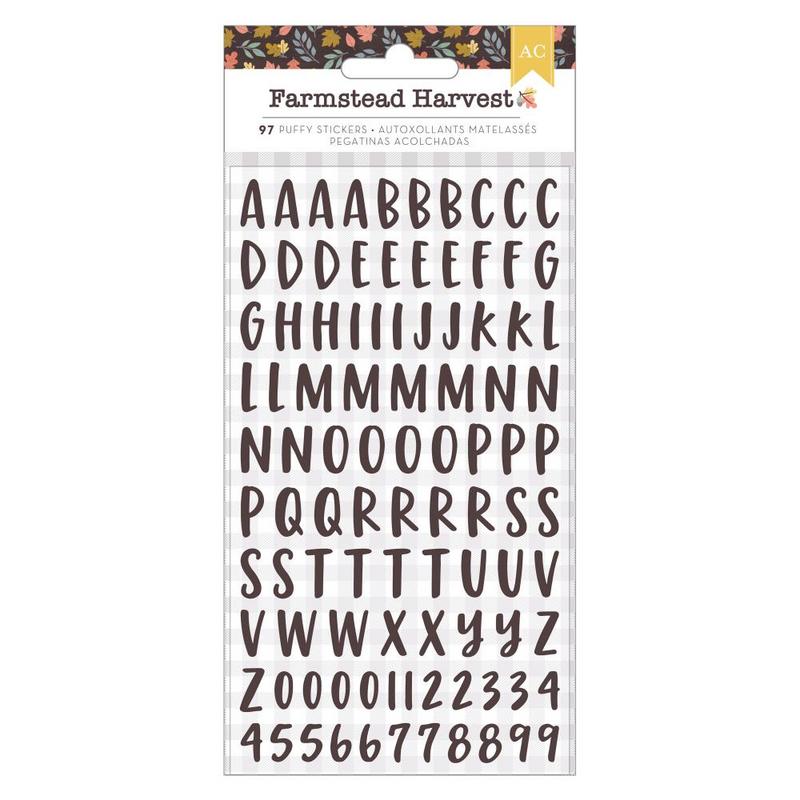 American Crafts Farmstead Harvest Puffy Alpha Stickers