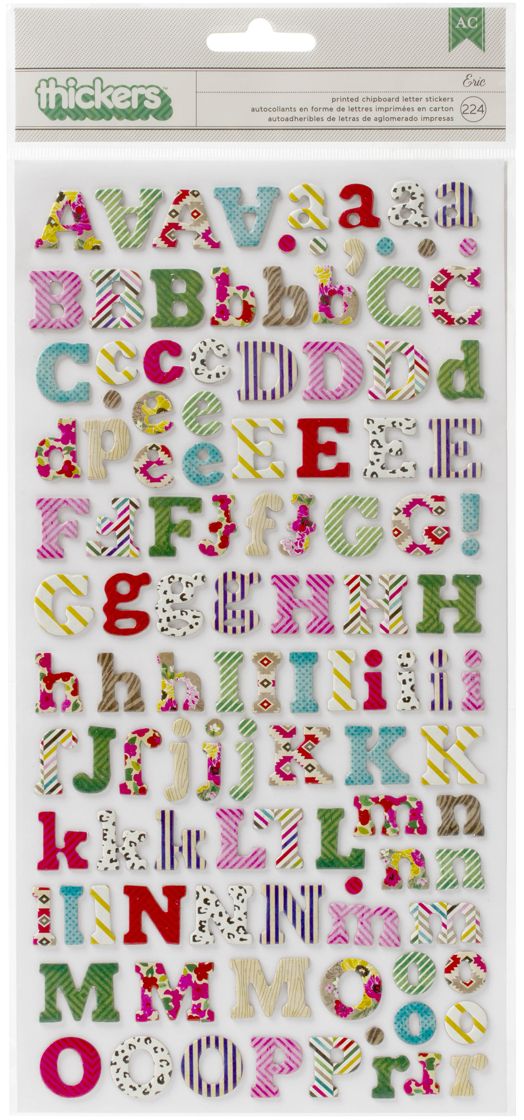 On Trend Thickers Alphabet Stickers 5.5"X11" 224/Pkg