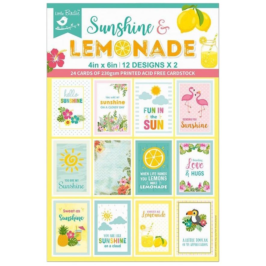 Little Birdie - 4x6 Journaling Card Sentiments - Sunshine & Lemonade