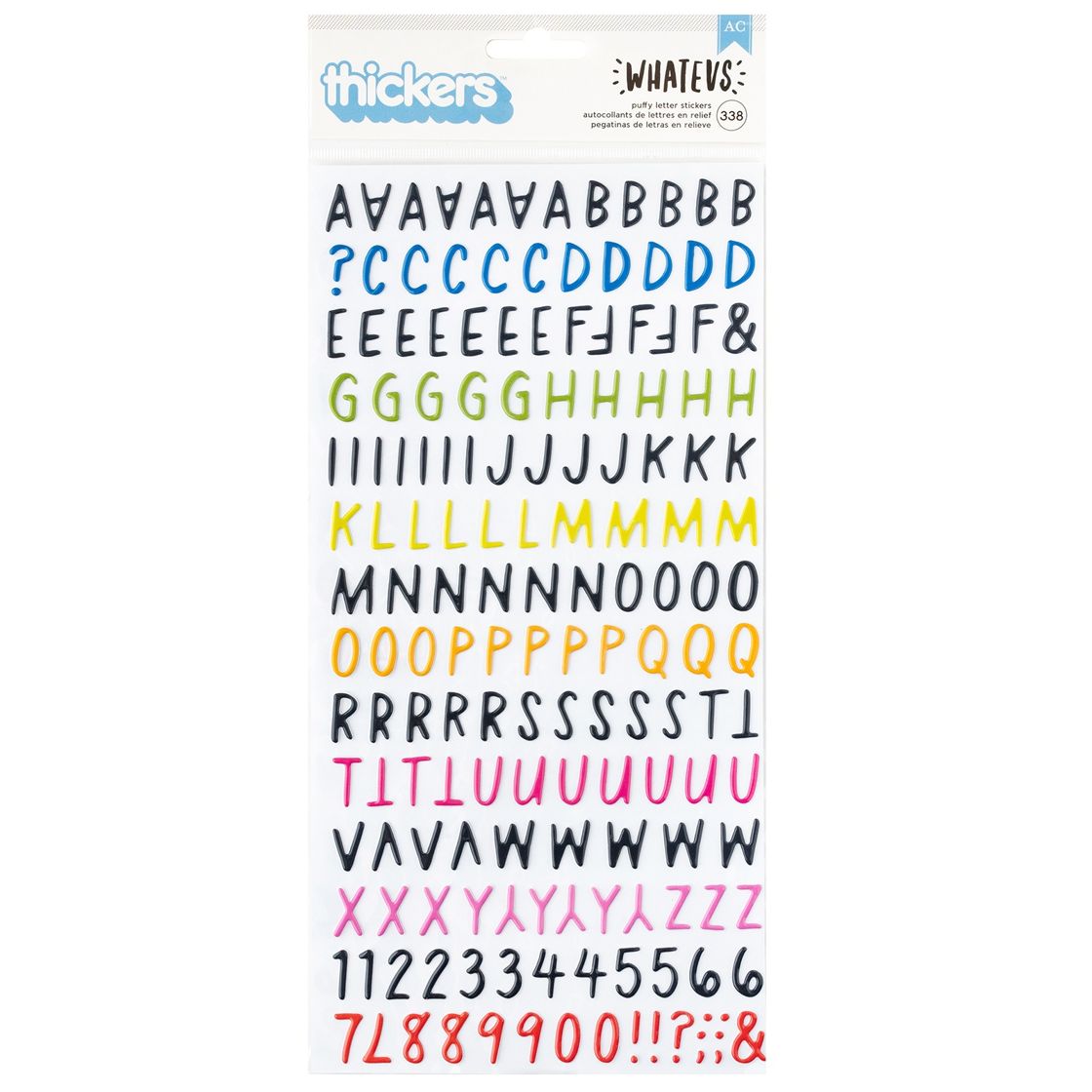 American Crafts Whatevs Thickers Stickers 338/Pkg