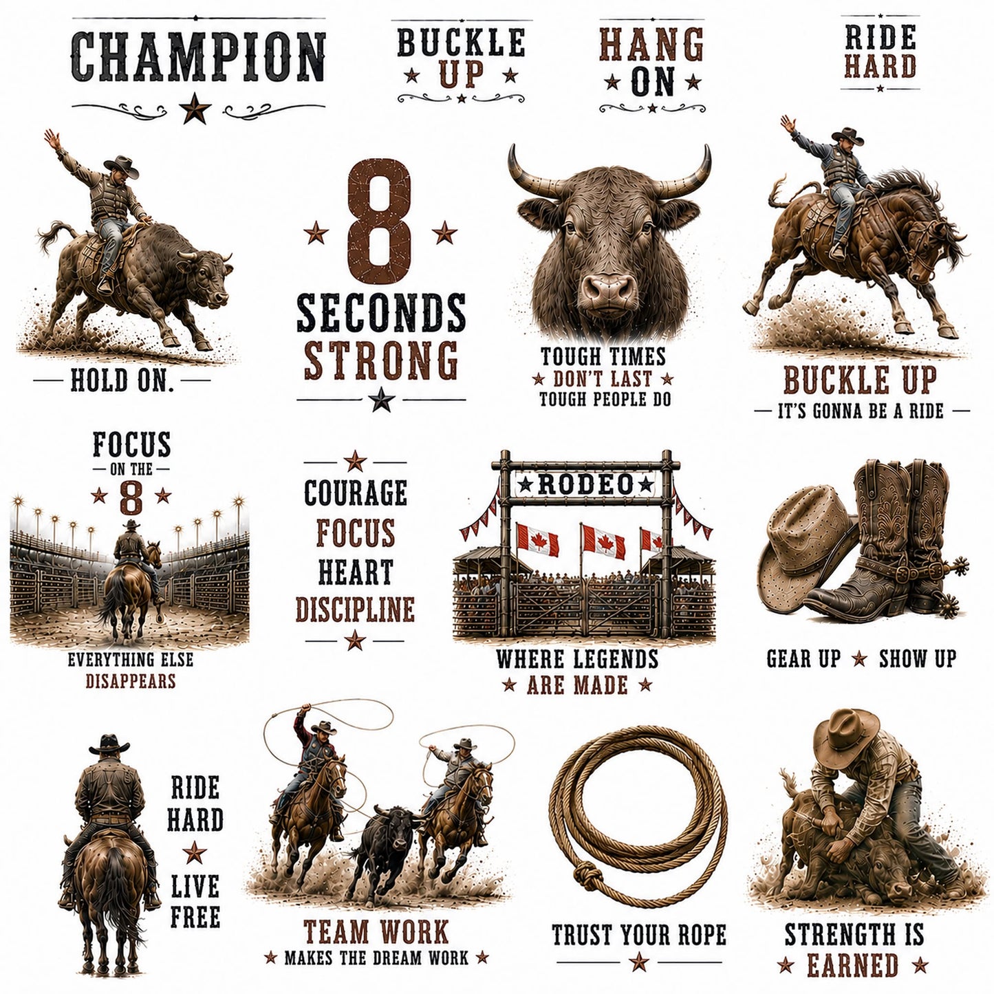 Prairie Paper Studio - 8 Seconds Strong - Ephemera 2