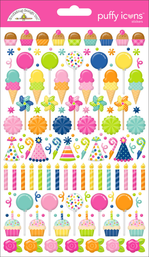Doodlebug Design Inc. Puffy Icons - Cupcakes & Candles