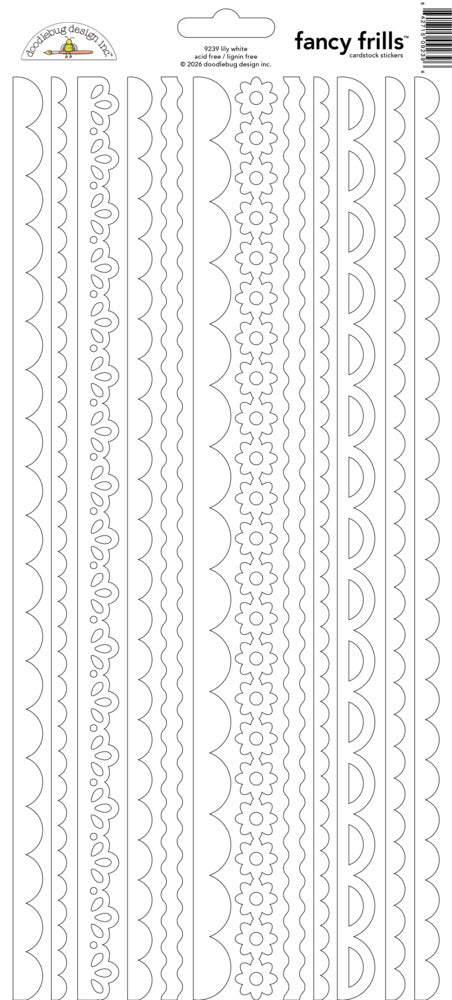 Doodlebug Design Inc. Fancy Frills Stickers, Lily White