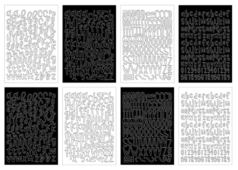 Echo Park Sticker Book, Black And White Alpha
