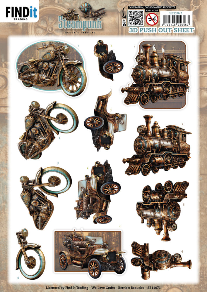 Steampunk 3D Push Out Sheet