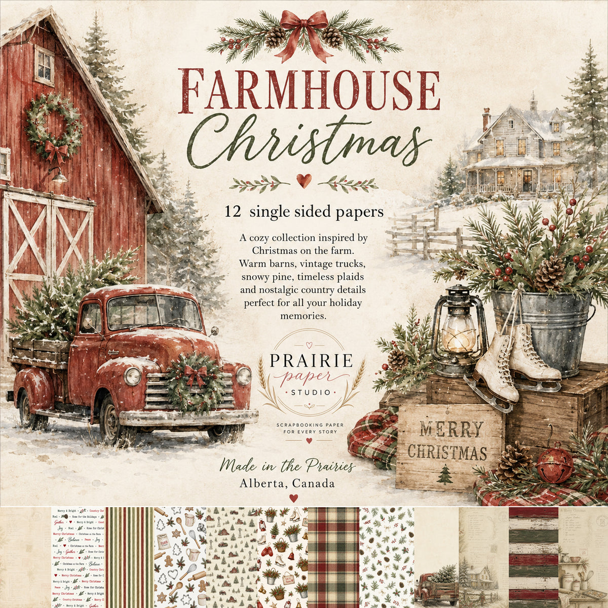 Prairie Paper Studio 12x12 Collection - Farmhouse Christmas
