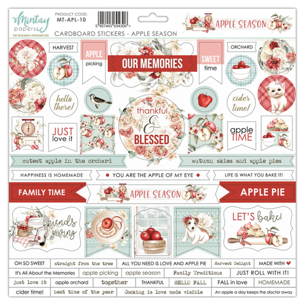 Mintay Apple Season Cardboard Stickers 12x12