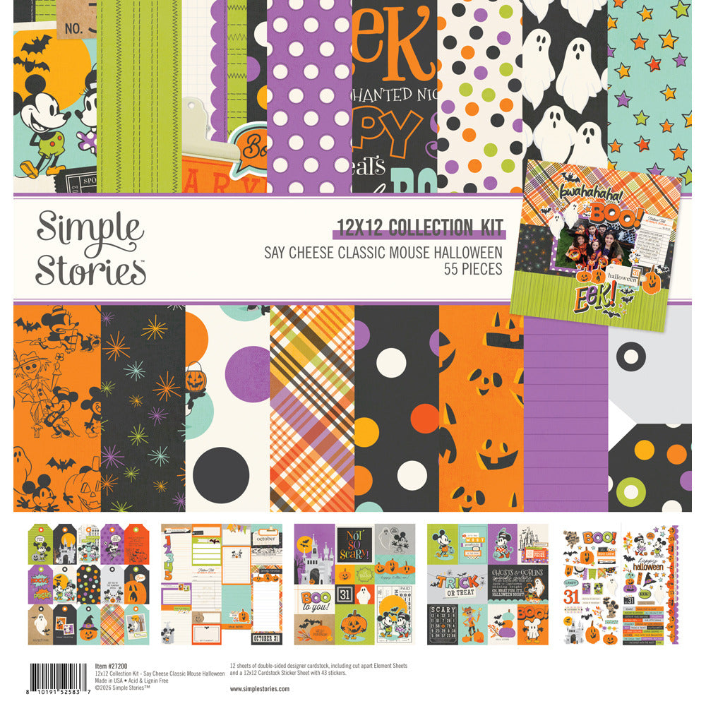 Simple Stories 12X12 Collection Kit, Say Cheese Classic Mouse Halloween