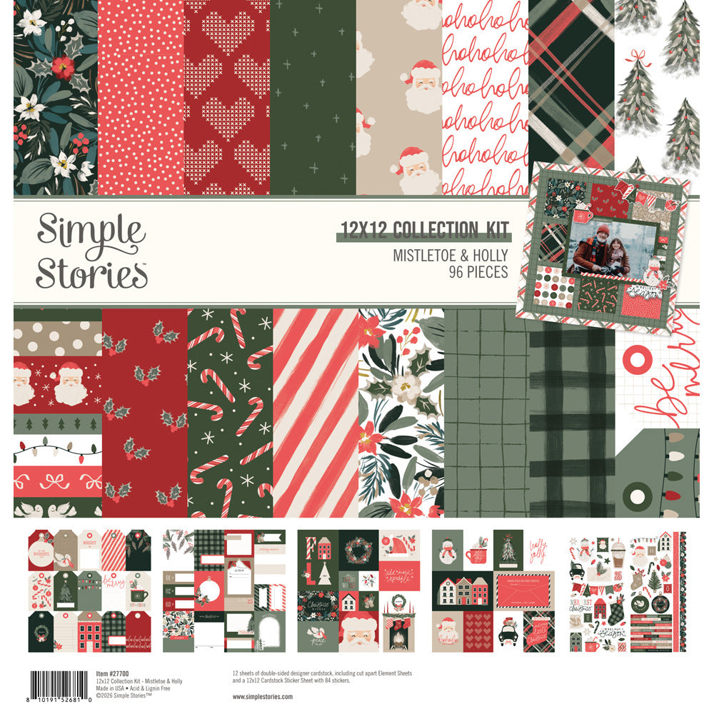 Simple Stories 12X12 Collection Kit, Mistletoe & Holly