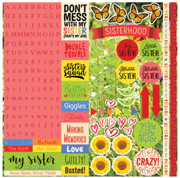 Reminisce Sisters 12x12 Sticker Sheet