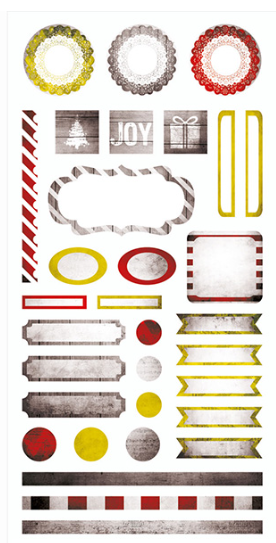 7 Dots Design 6x12 Element Sticker - Yuletide