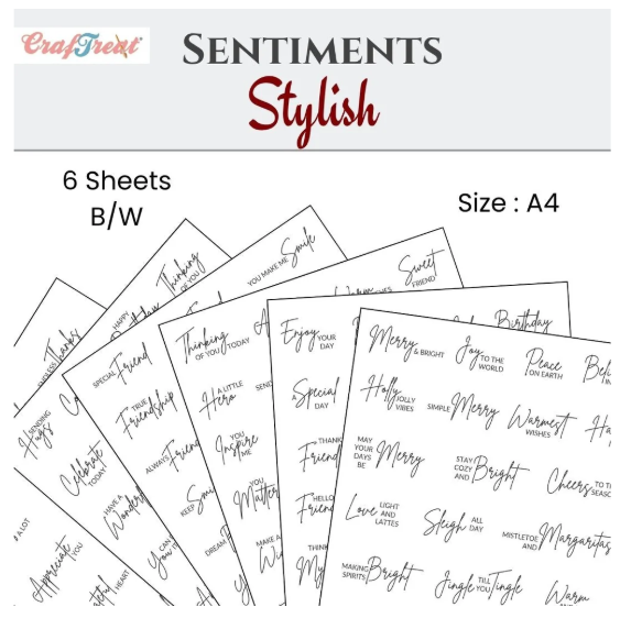 View CrafTreat Sentiment Sheets - Stylish Sentiments 6 designs