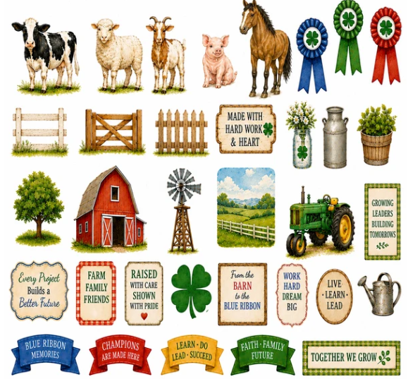 Prairie Paper Studio Clover & Champions Livestock (4H) Ephemera 4