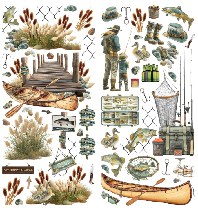 49 & Market Campfire Memories Laser Cuts Fishing Elements