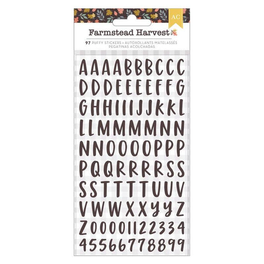 American Crafts Farmstead Harvest Puffy Alpha Stickers