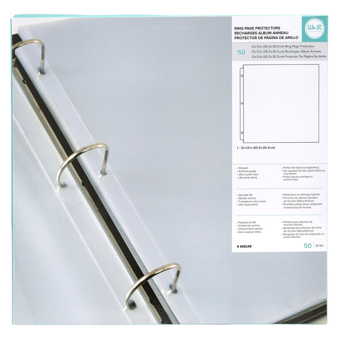 Ring Page Protectors - 50pk