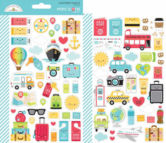 Doodlebug I love Travel Mini Icons