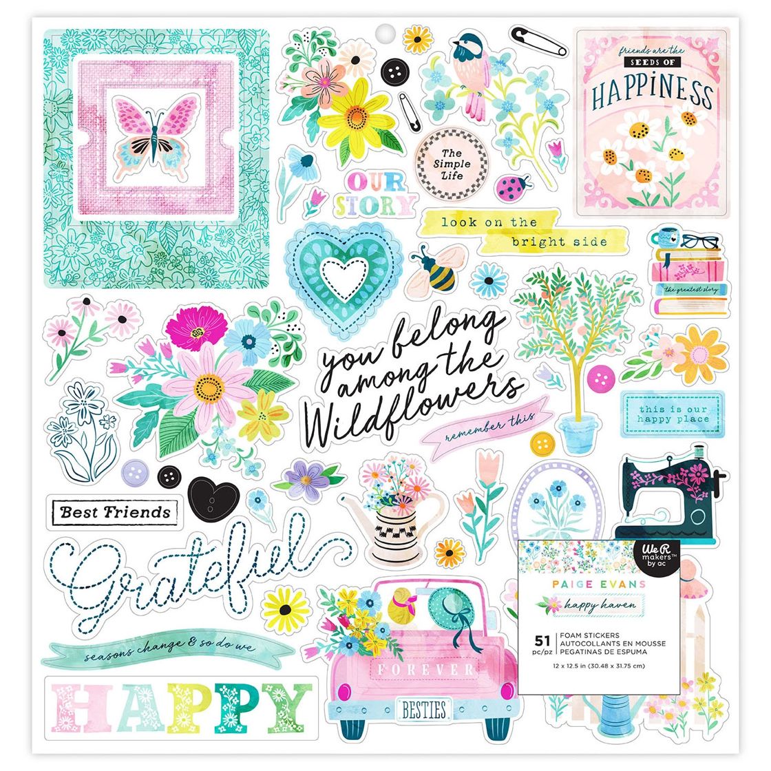 Paige Evens Happy Haven Foam Stickers