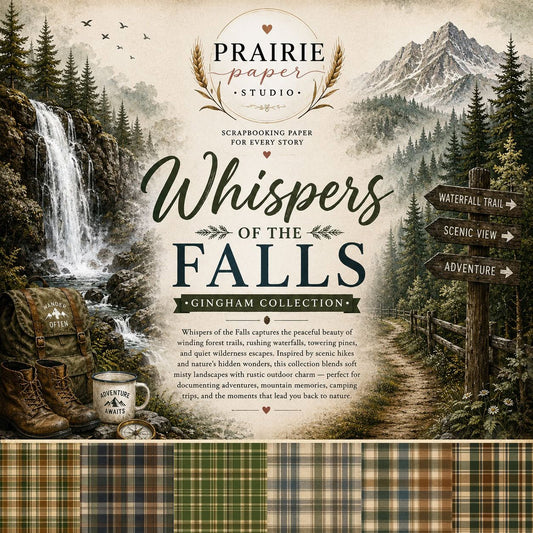 Prairie Paper Studio 12x12 Collection - Whispers of the Falls  Gingham