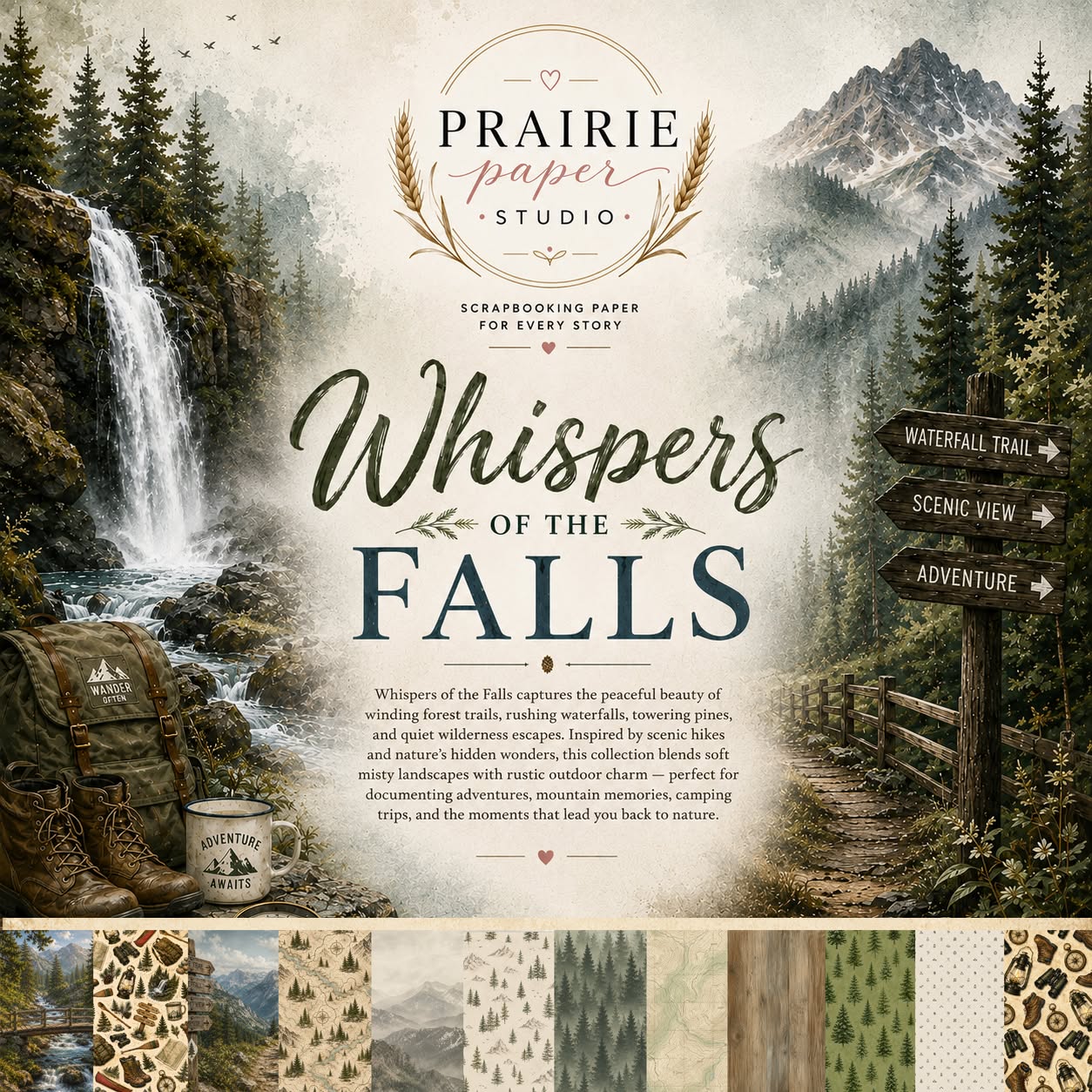 Prairie Paper Studio 12x12 Collection - Whispers of the Falls