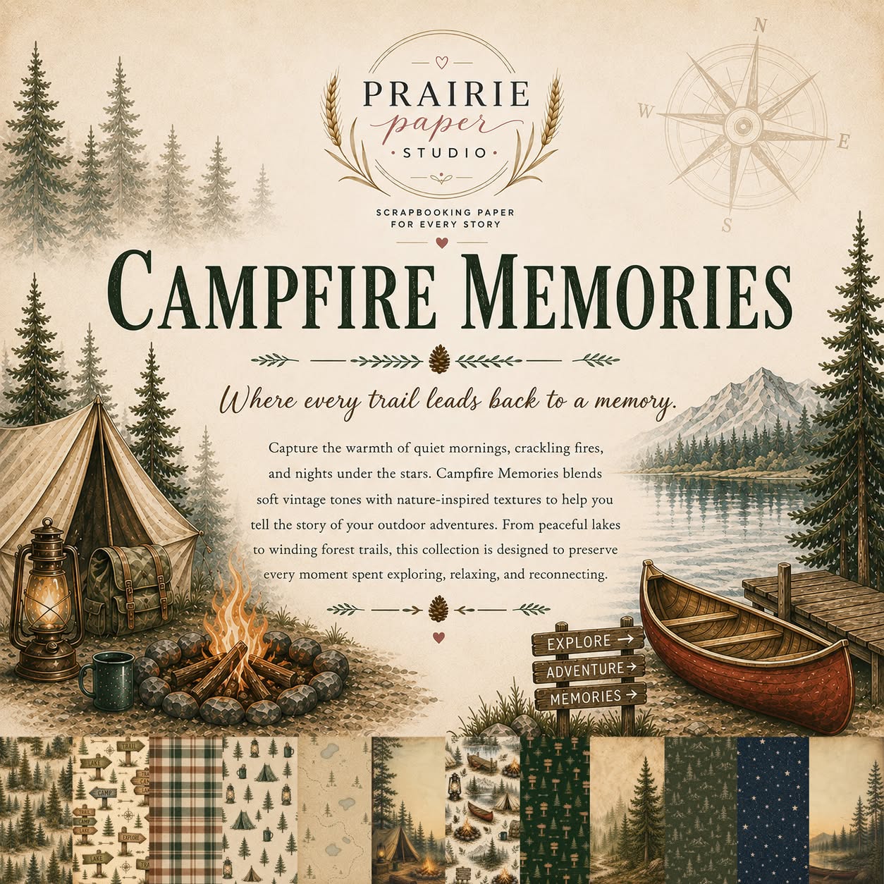 Prairie Paper Studio 12x12 Collection - Campfire Memories