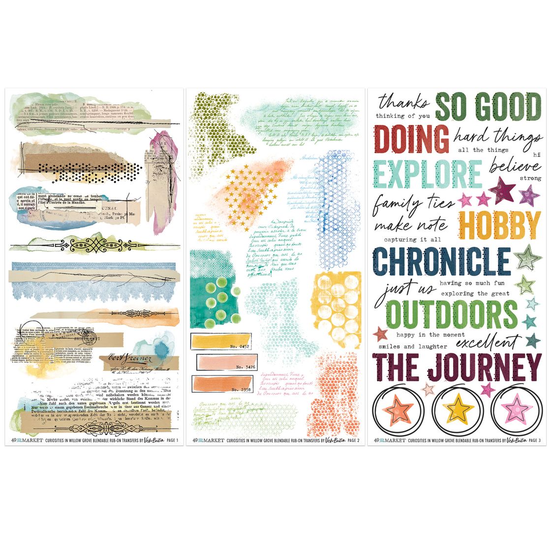 Curiosities in Willow Grove Blendable Rub on Transfers