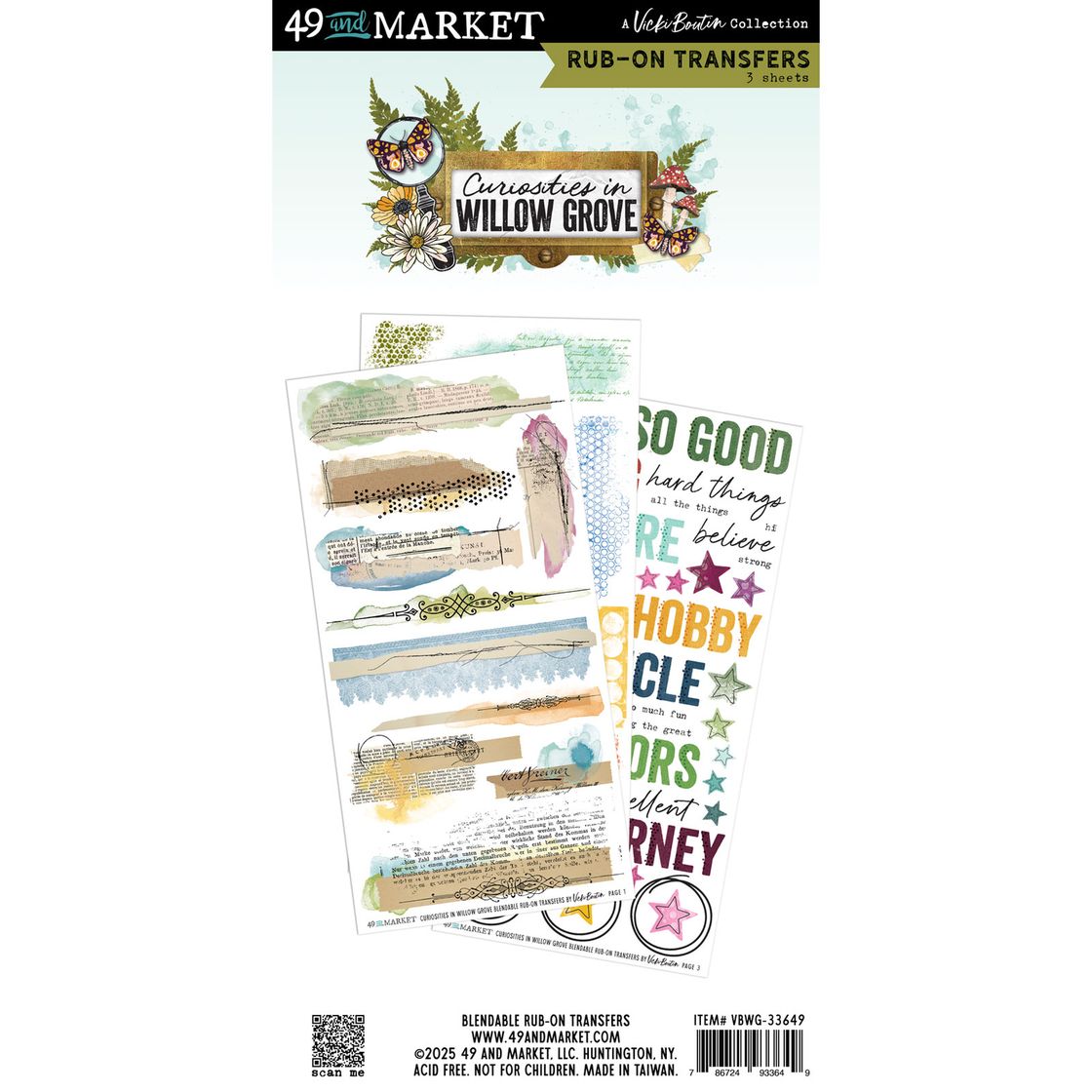 Curiosities in Willow Grove Blendable Rub on Transfers