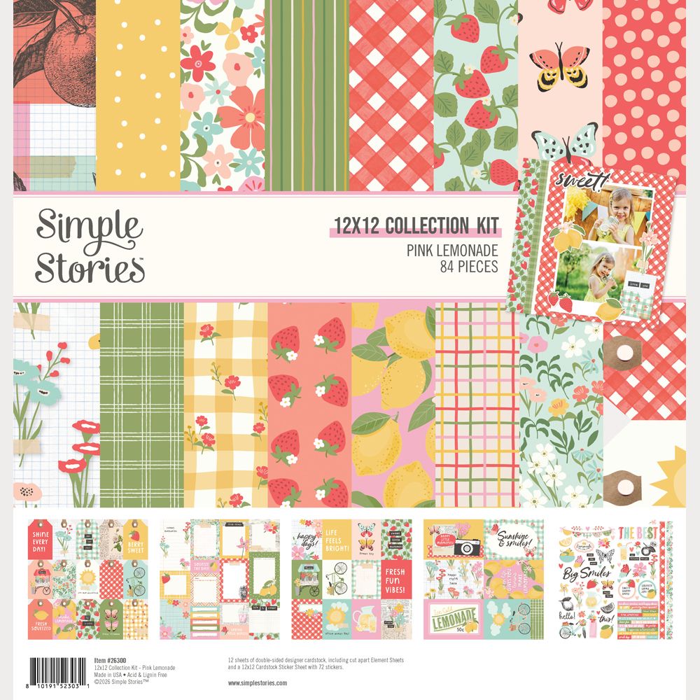 Simple Stories Pink Lemonade Collection Kit 12"X12"