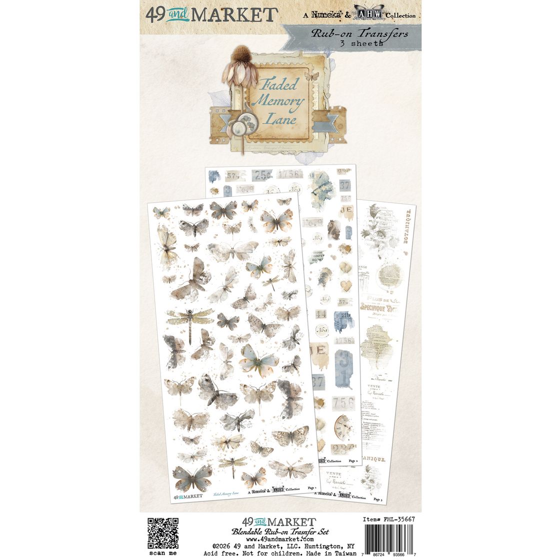 Faded Memory Lane Rub ons