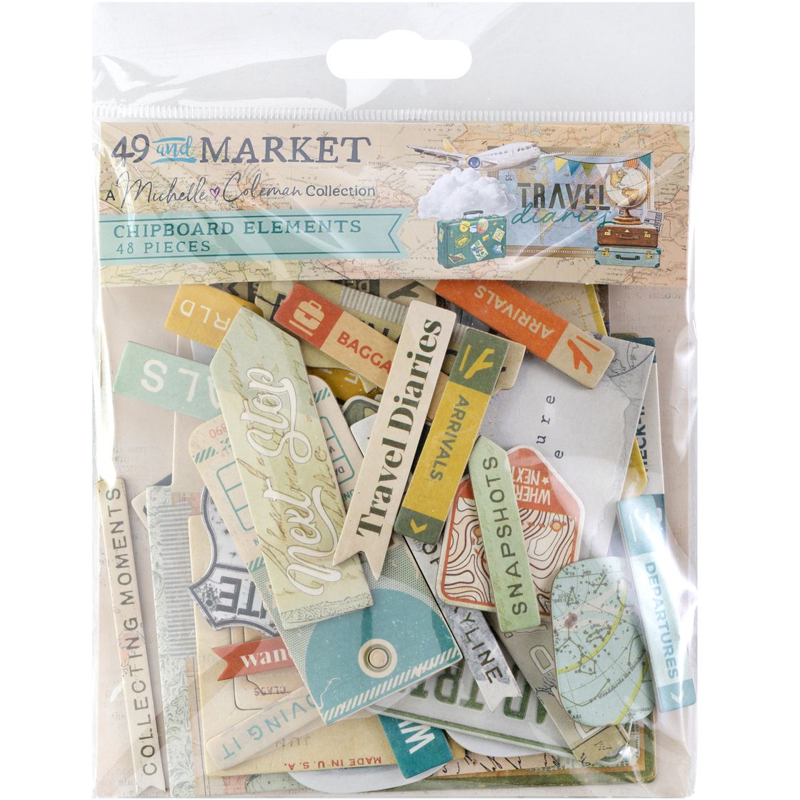 Travel Diaires Chipboard Elements