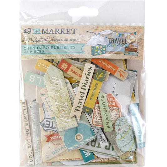 Travel Diaires Chipboard Elements