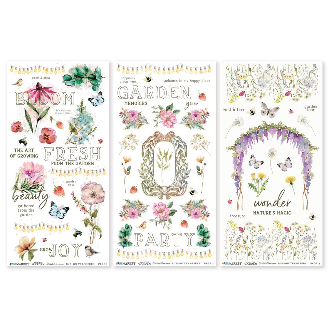 From the Garden Rub On Transfer Sheets