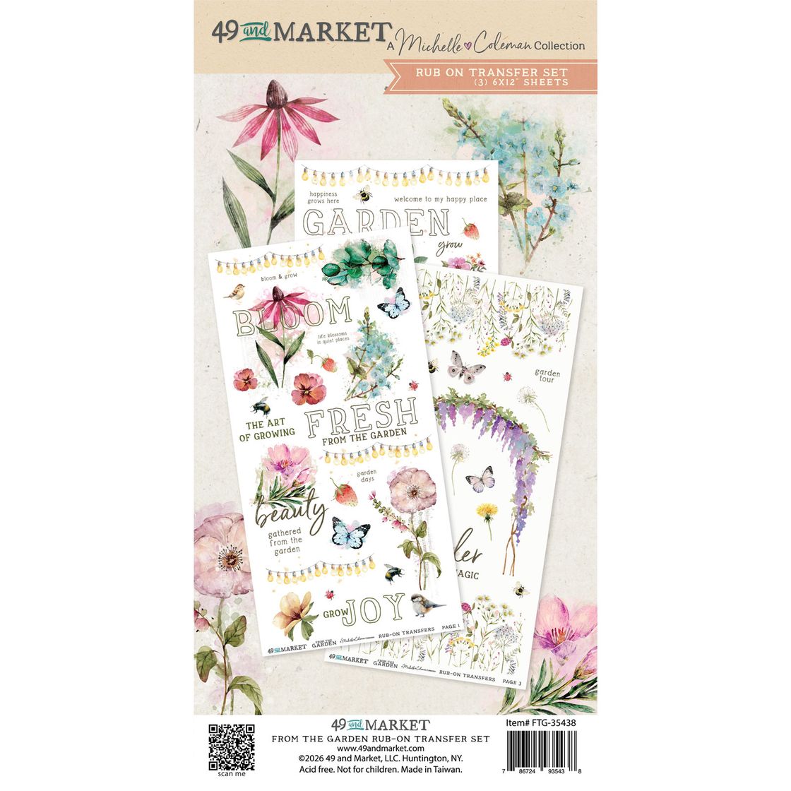 From the Garden Rub On Transfer Sheets