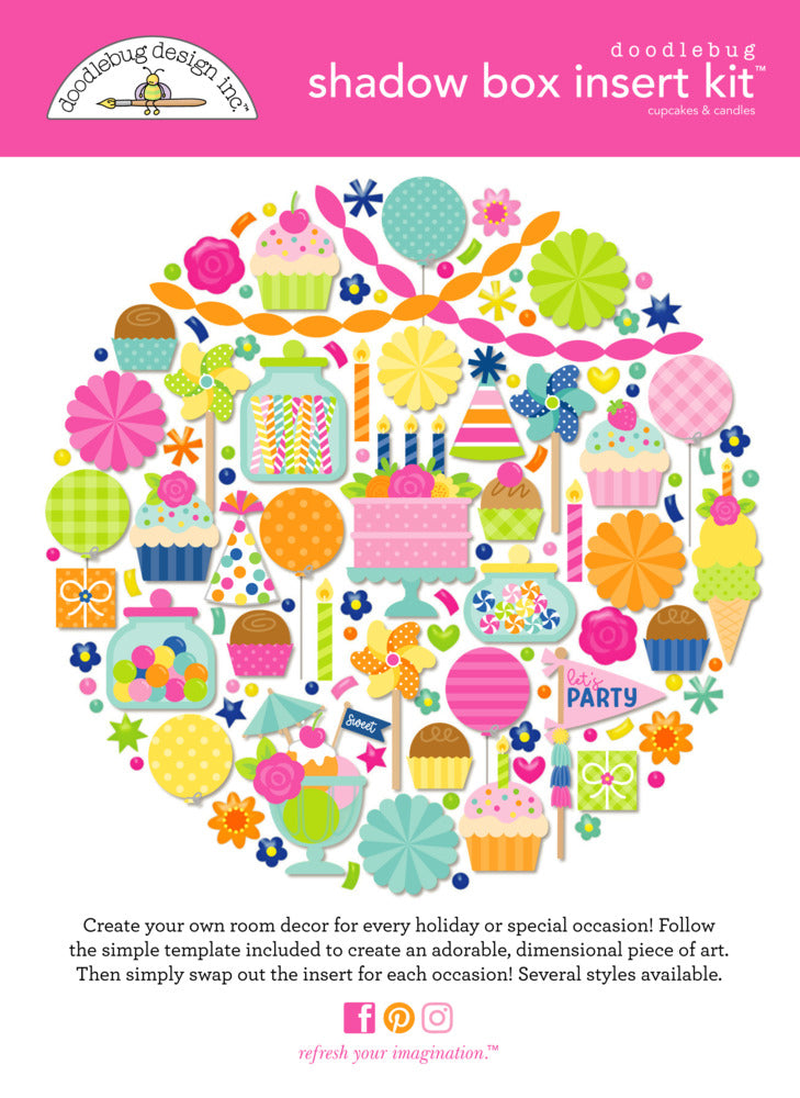 Doodlebug Design Inc. Shadow Box Insert - Cupcakes & Candles