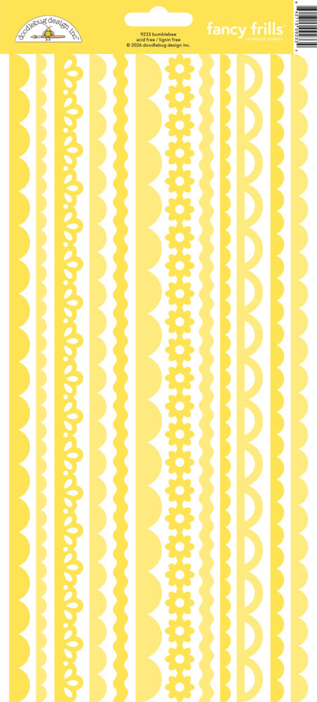 Doodlebug Design Inc. Fancy Frills Stickers, Bumblebee