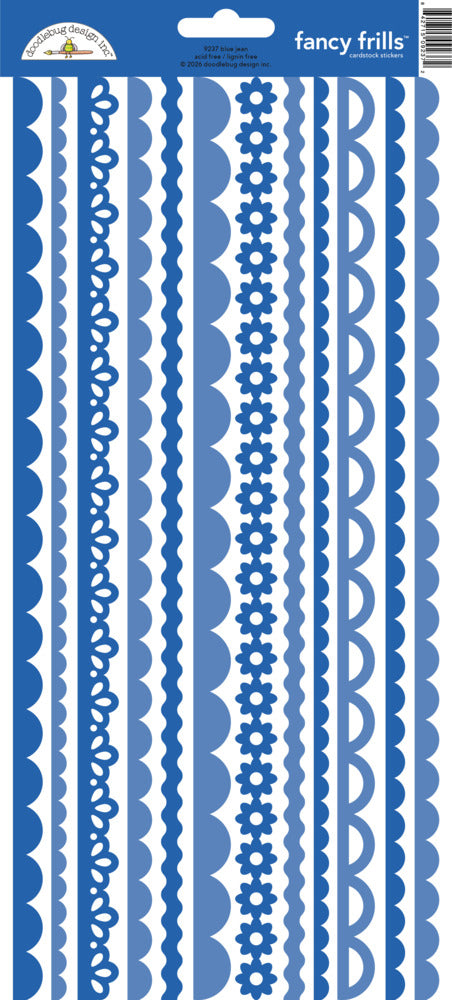 Doodlebug Design Inc. Fancy Frills Stickers, Blue Jean