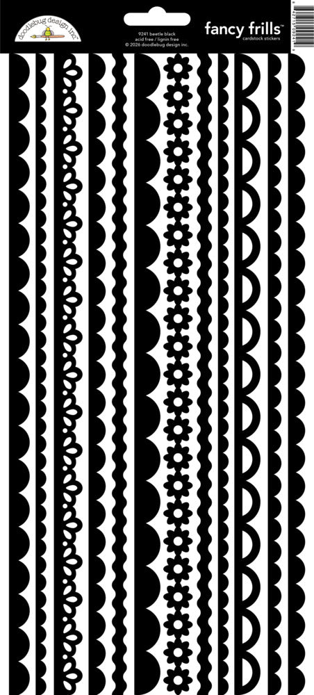 Doodlebug Design Inc. Fancy Frills Stickers, Beetle Black