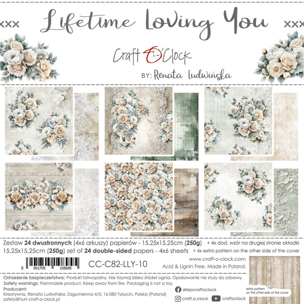 Craft O'Clock 6X6 Paper Pad, Lifetime Loving You