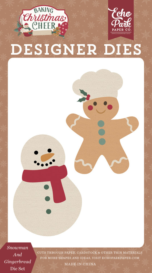 Echo Park Die, Baking Christmas Cheer - Snowman And Gingerbread