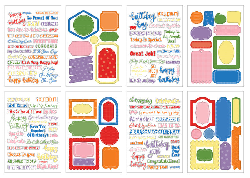 Echo Park Sticker Book, Celebration Phrases