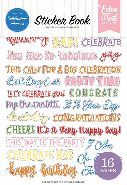 Echo Park Sticker Book, Celebration Phrases