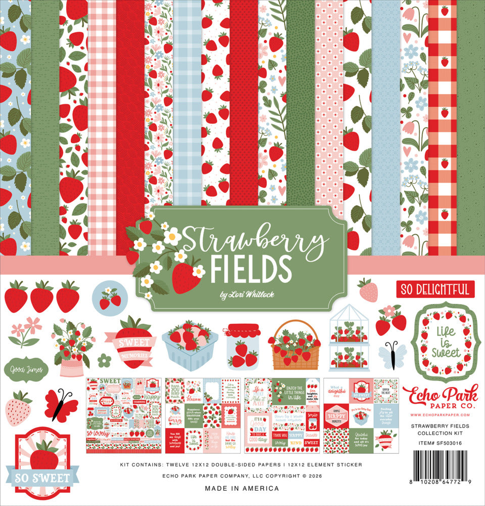 Echo Park 12X12 Collection Kit, Strawberry Fields