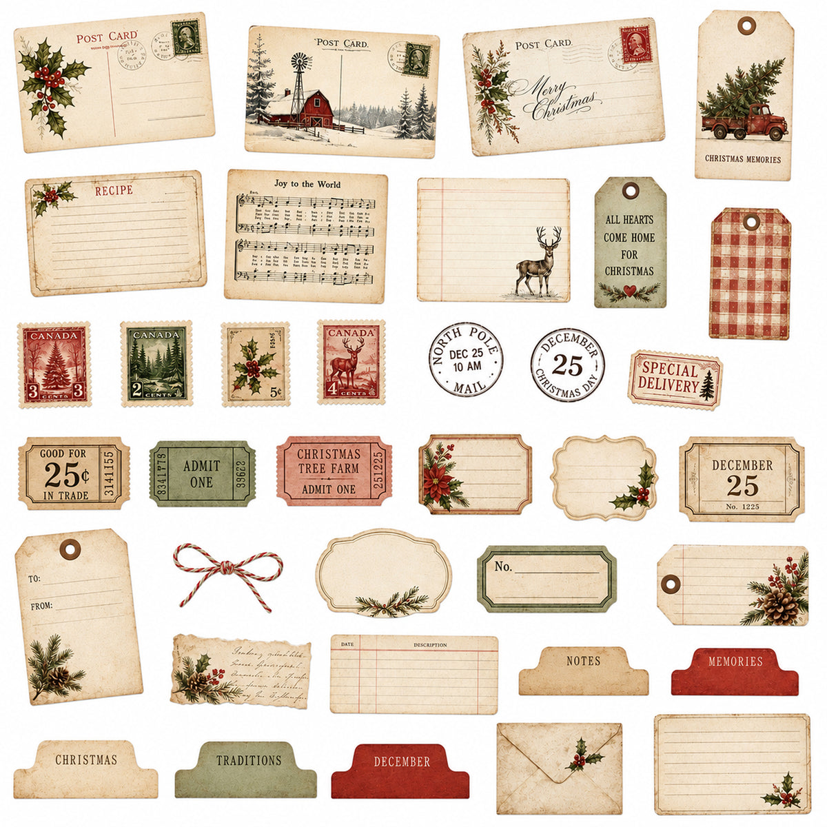Prairie Paper Studio Farmhouse Christmas - Ephemera 1