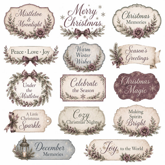 Prairie Paper Studio Mistletoe & Moonlight - Ephemera 2