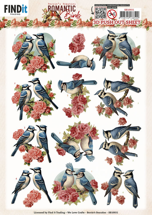 Romantic Birds 3D Push Out Sheet