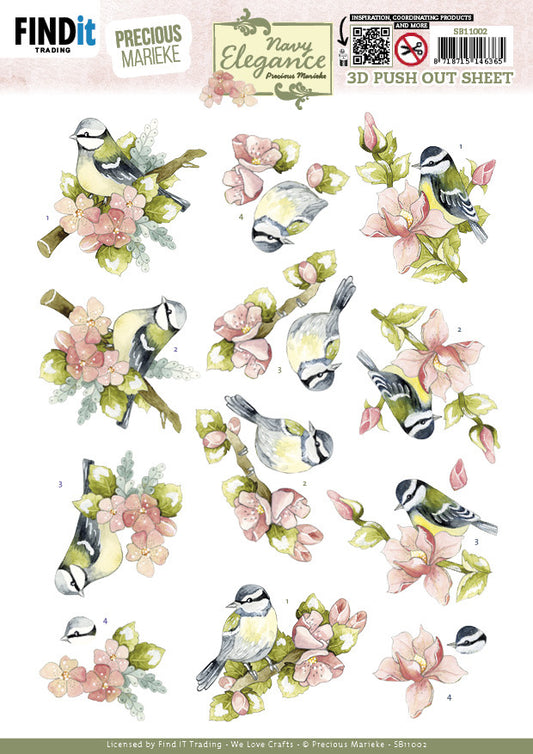 Navy Elegance 3D Push Out Sheet