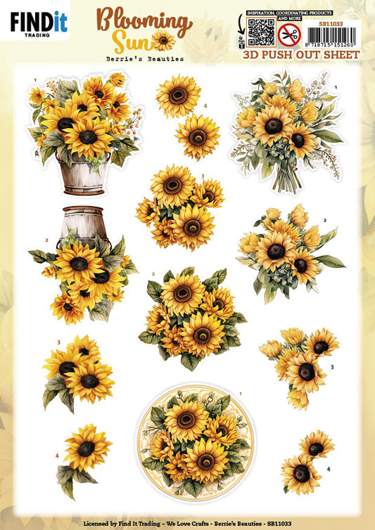 Find It Trading 3D Push Out Sheet - Blooming Sun