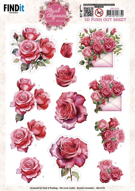Floral Elegance 3D Push Out Sheet