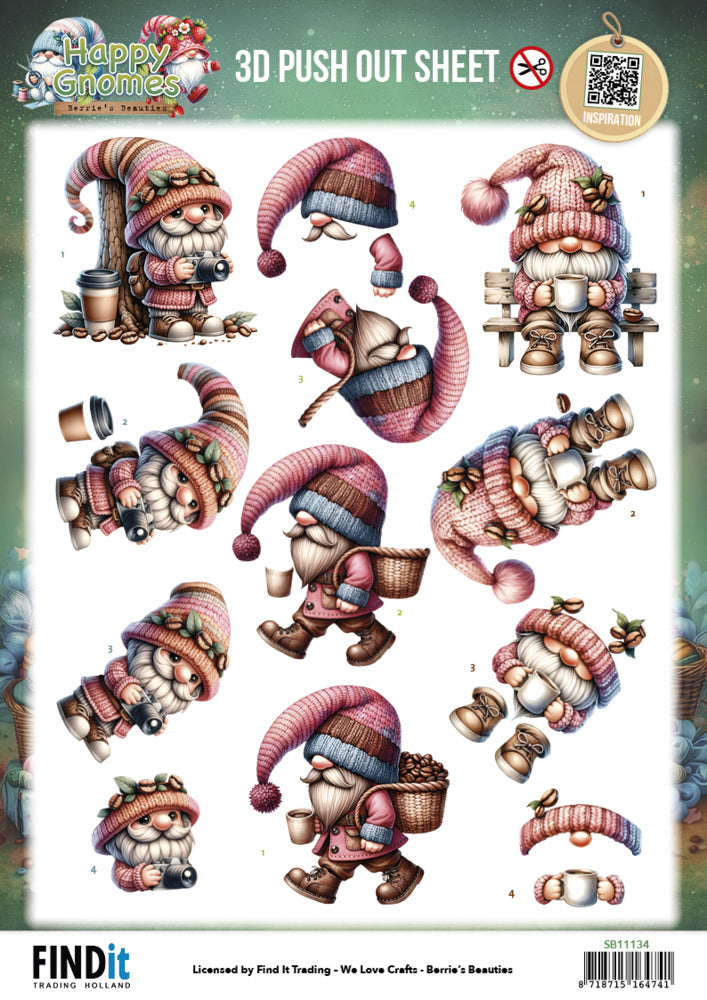 Find It Trading 3D Push Out Sheet - Happy Gnomes - Coffee & Clicks